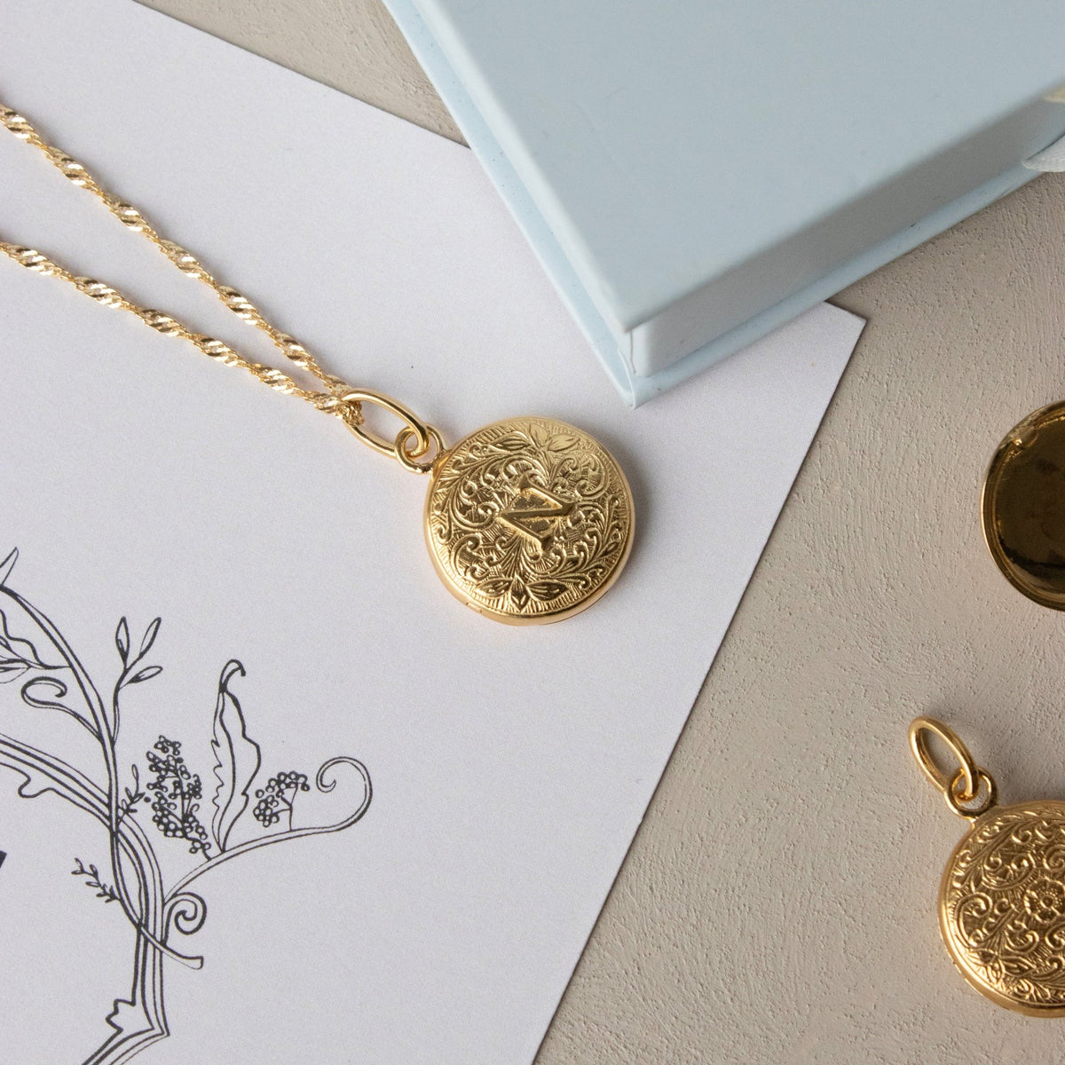 Fraiche Vintage Monogram Locket - N - SO PRETTY CARA COTTER