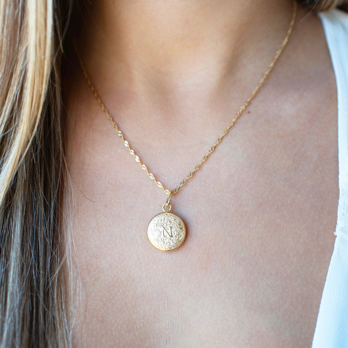 Fraiche Vintage Monogram Locket - N - SO PRETTY CARA COTTER