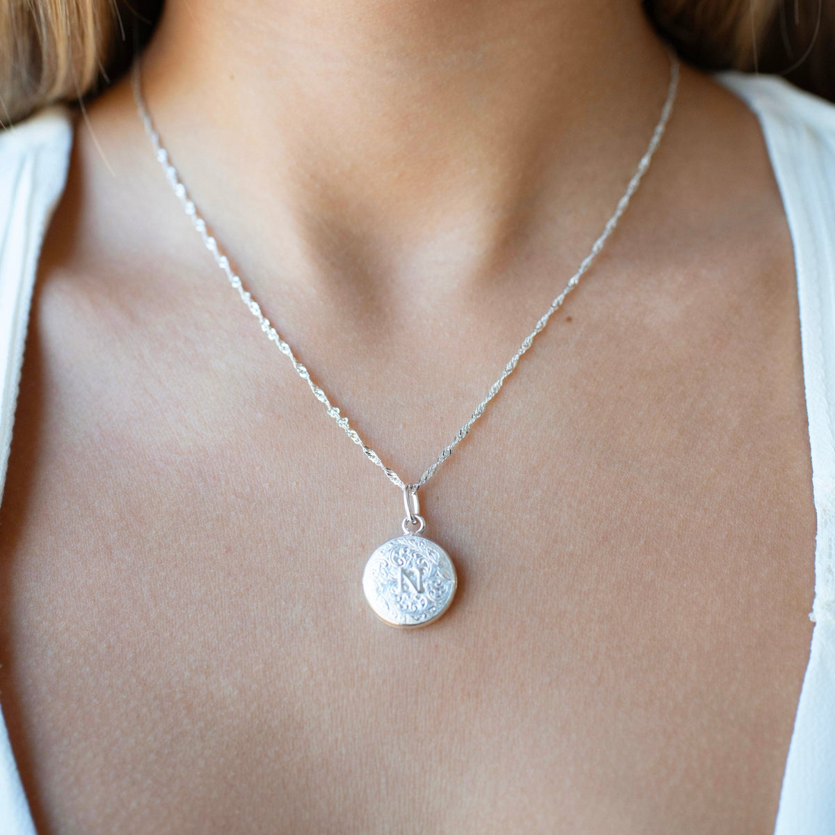 Fraiche Vintage Monogram Locket - N - SO PRETTY CARA COTTER