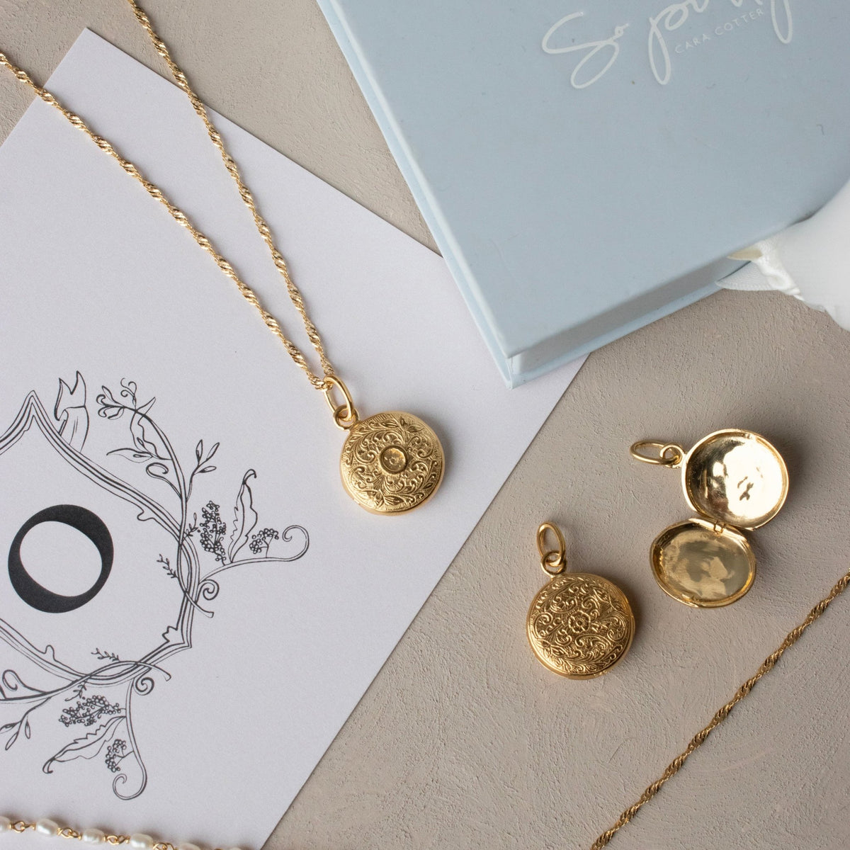 Fraiche Vintage Monogram Locket - O - SO PRETTY CARA COTTER