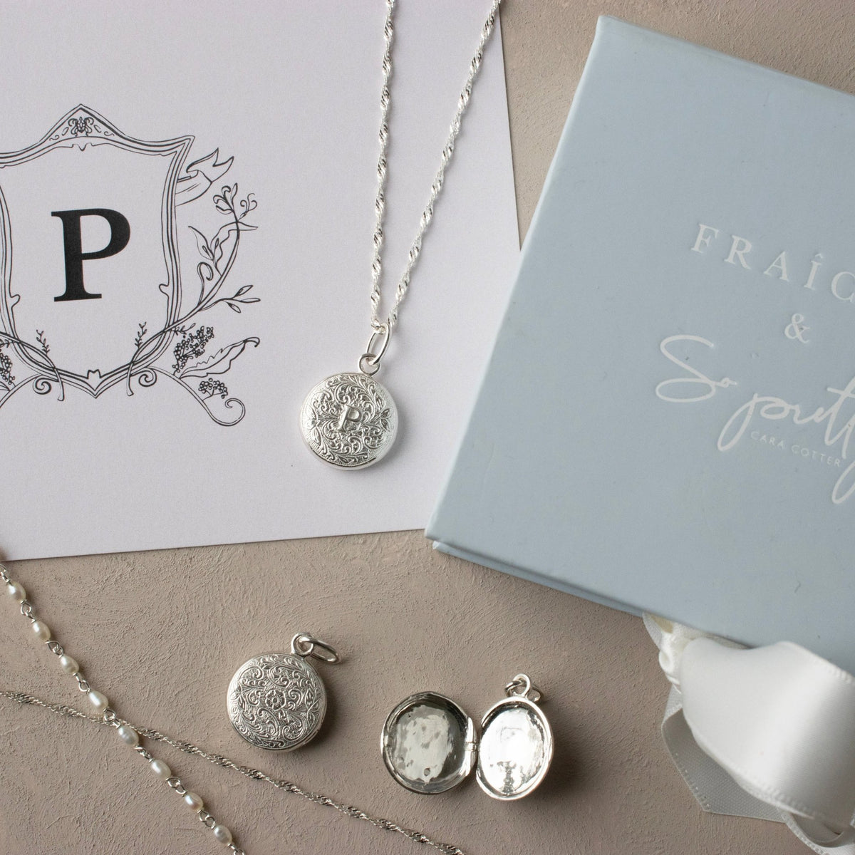 Fraiche Vintage Monogram Locket - P - SO PRETTY CARA COTTER