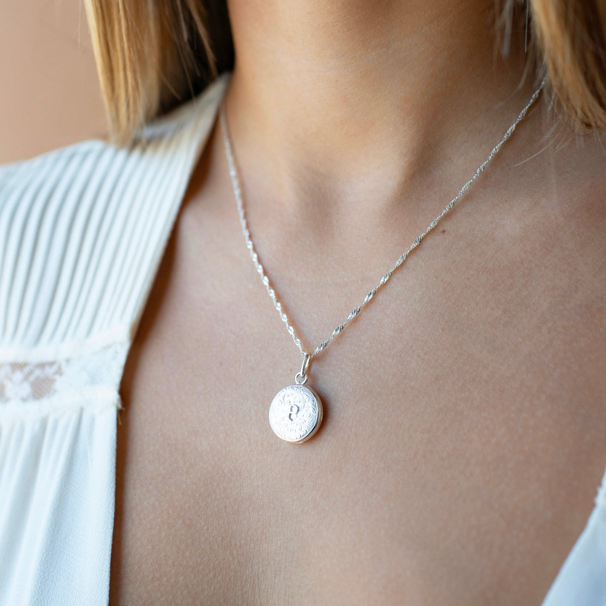 Fraiche Vintage Monogram Locket - P - SO PRETTY CARA COTTER