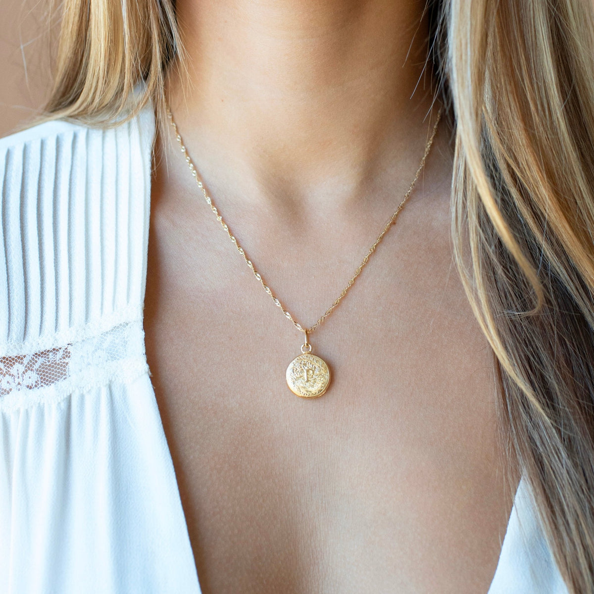 Fraiche Vintage Monogram Locket - P - SO PRETTY CARA COTTER