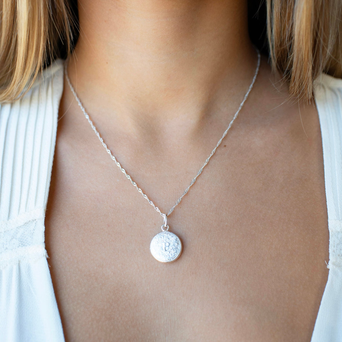 Fraiche Vintage Monogram Locket - P - SO PRETTY CARA COTTER