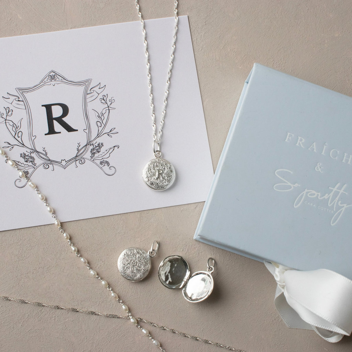 Fraiche Vintage Monogram Locket - R - SO PRETTY CARA COTTER