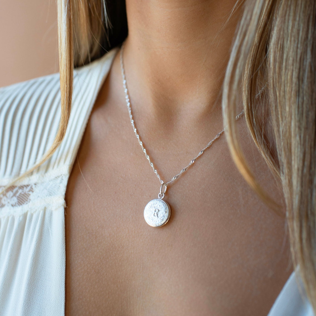 Fraiche Vintage Monogram Locket - R - SO PRETTY CARA COTTER