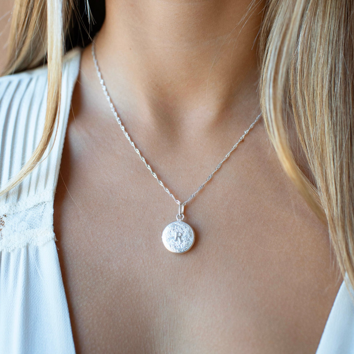 Fraiche Vintage Monogram Locket - R - SO PRETTY CARA COTTER