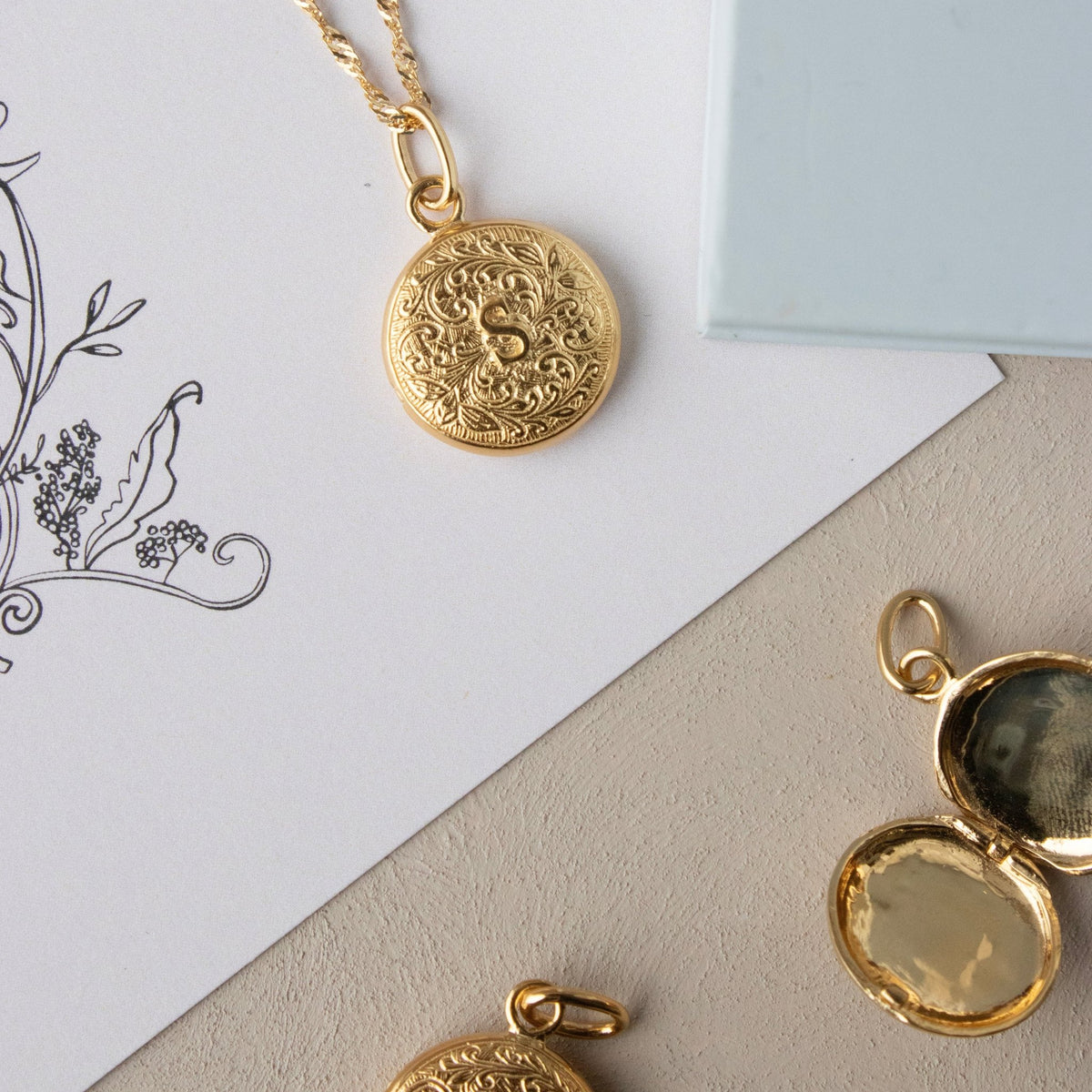 Fraiche Vintage Monogram Locket - S - SO PRETTY CARA COTTER