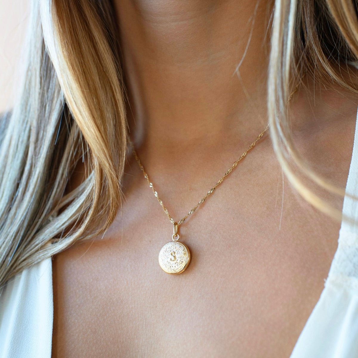 Fraiche Vintage Monogram Locket - S - SO PRETTY CARA COTTER