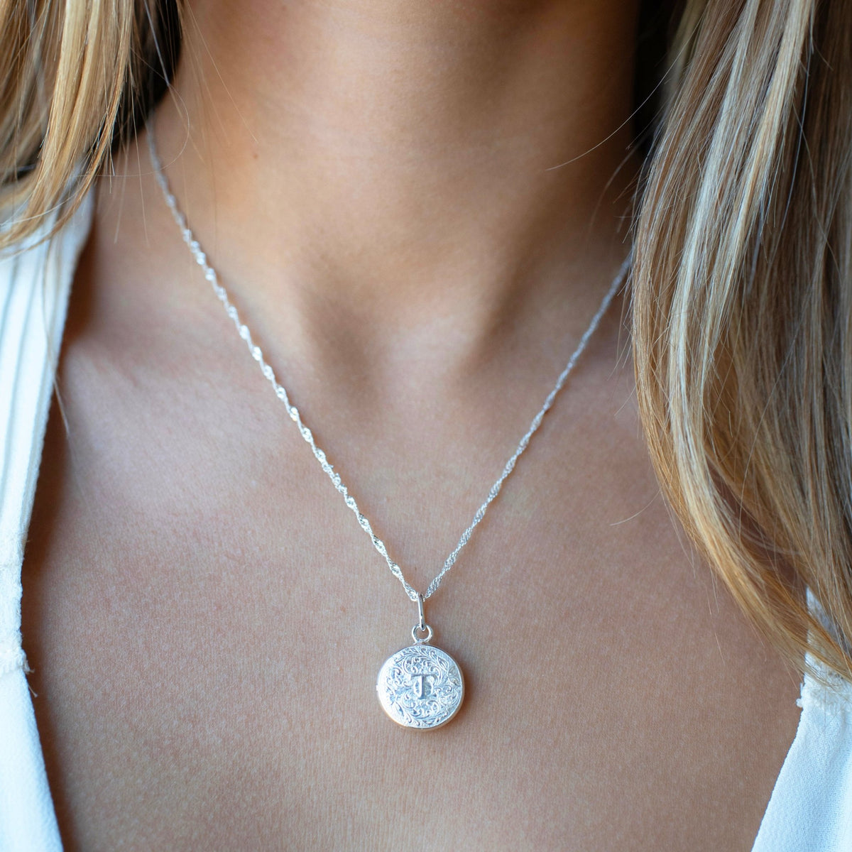 Fraiche Vintage Monogram Locket - T - SO PRETTY CARA COTTER