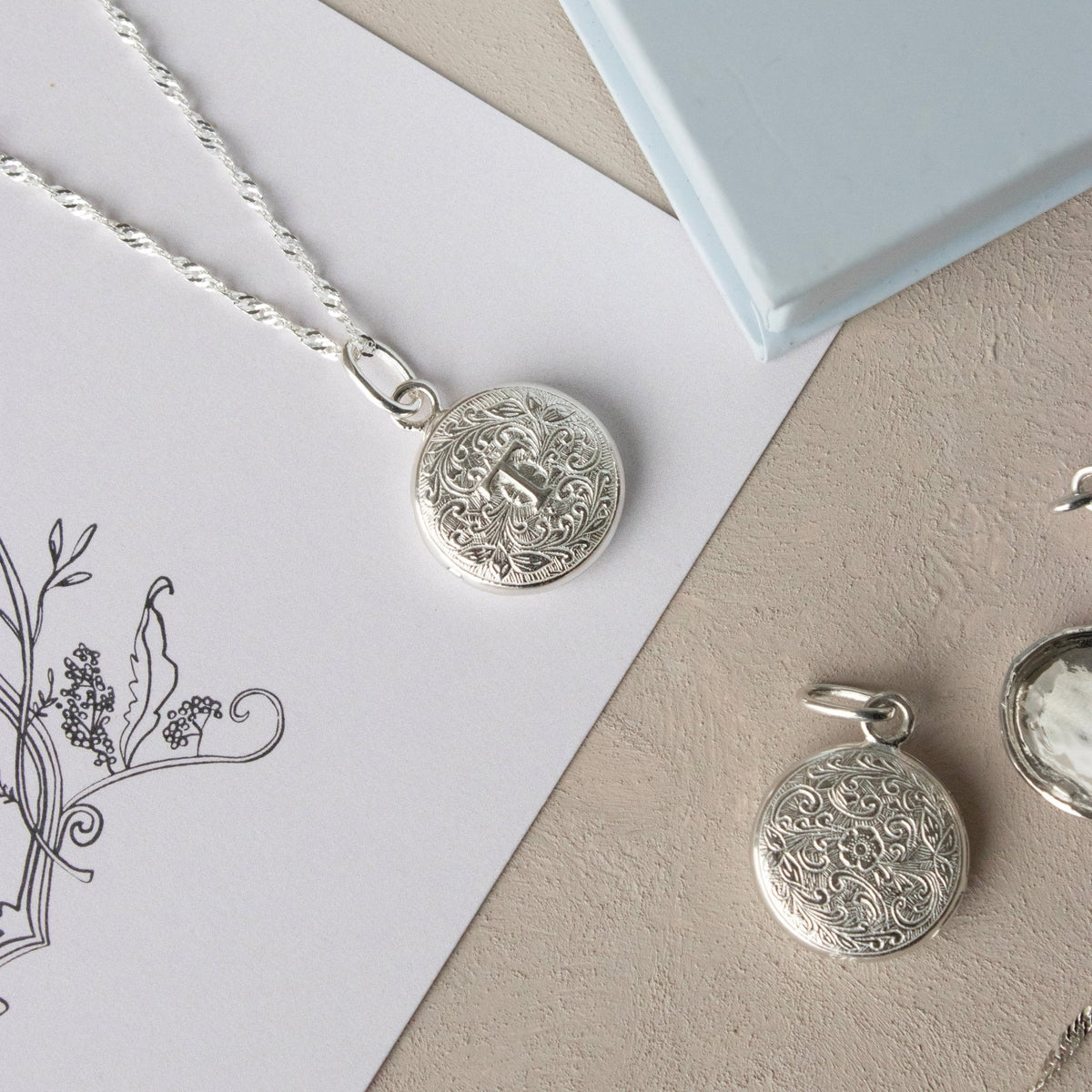 Fraiche Vintage Monogram Locket - T - SO PRETTY CARA COTTER