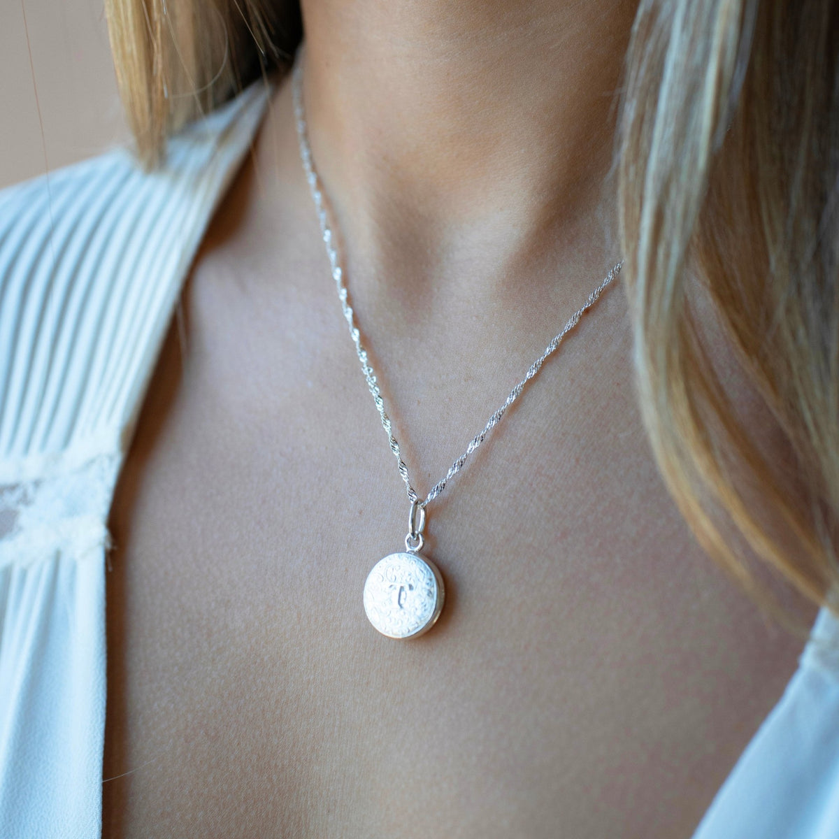 Fraiche Vintage Monogram Locket - T - SO PRETTY CARA COTTER