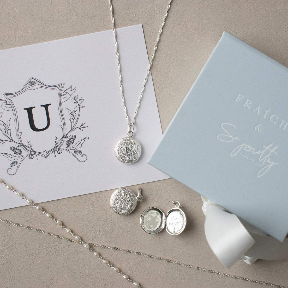 Fraiche Vintage Monogram Locket - U - SO PRETTY CARA COTTER