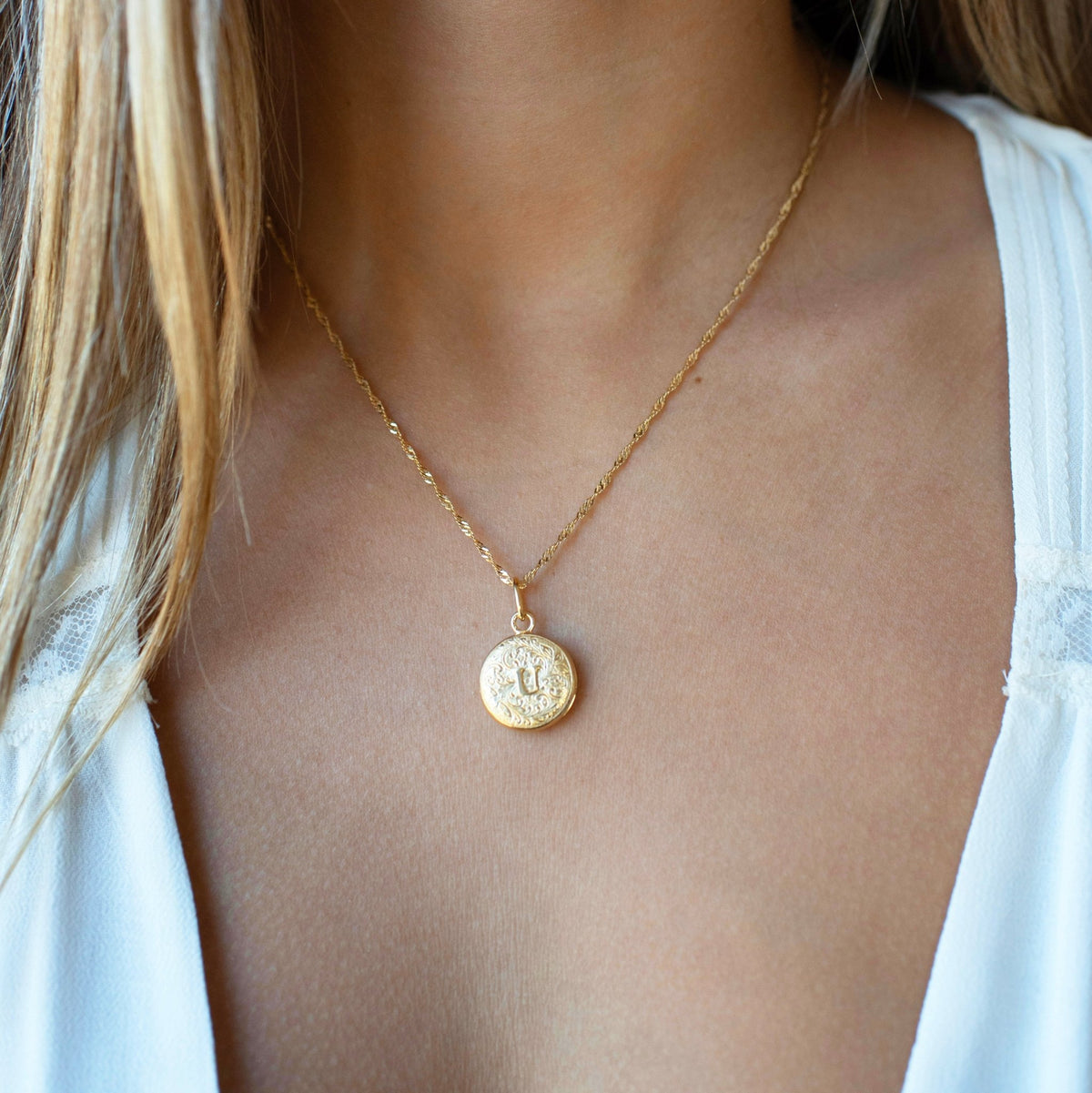 Fraiche Vintage Monogram Locket - U - SO PRETTY CARA COTTER