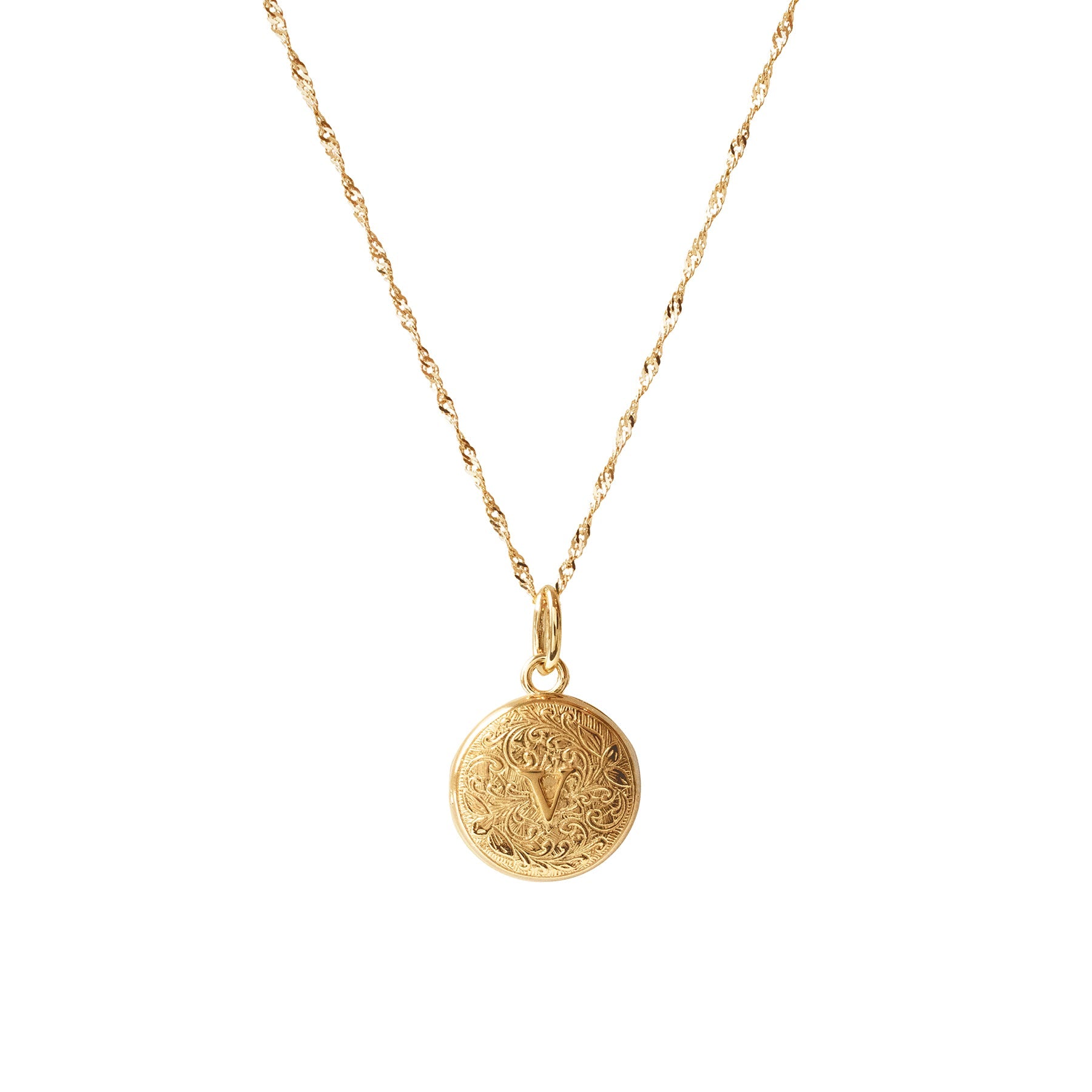 Fraiche Vintage Monogram Locket - V - SO PRETTY CARA COTTER