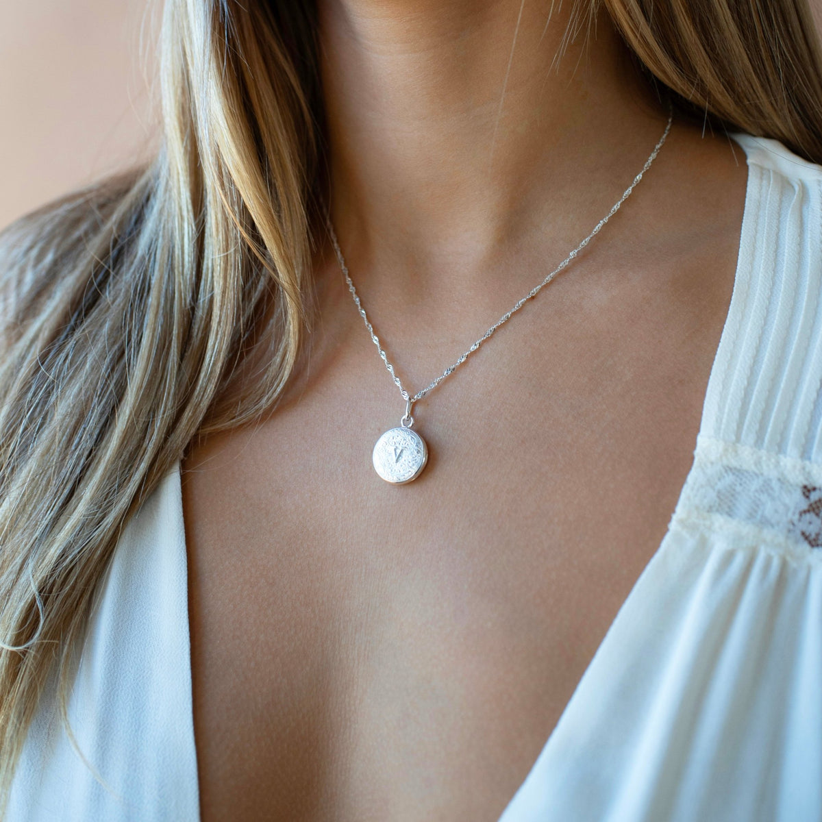 Fraiche Vintage Monogram Locket - V - SO PRETTY CARA COTTER