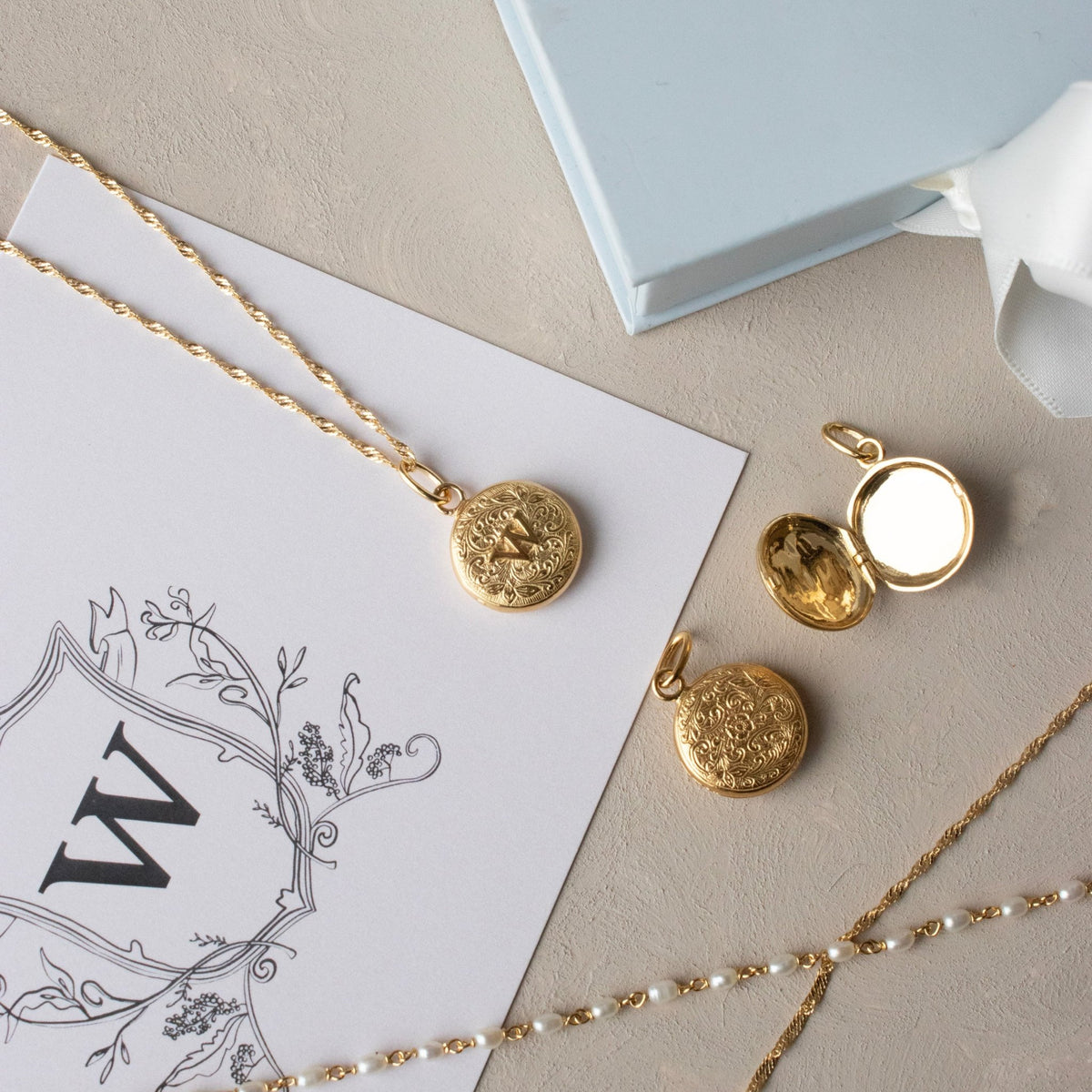 Fraiche Vintage Monogram Locket - W - SO PRETTY CARA COTTER