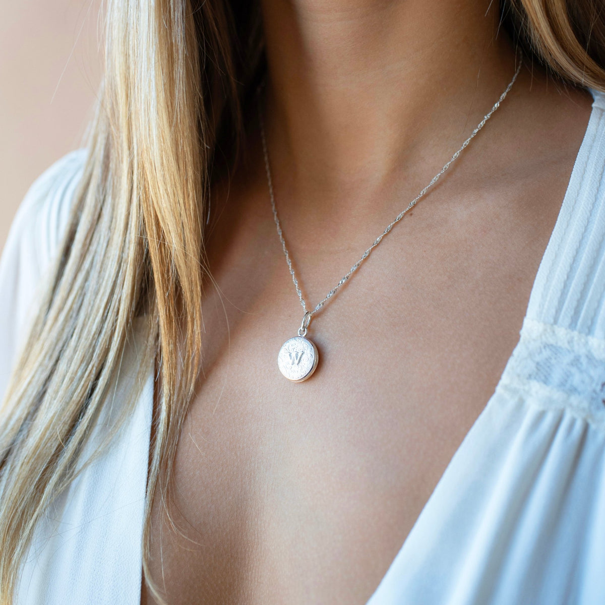 Fraiche Vintage Monogram Locket - W - SO PRETTY CARA COTTER