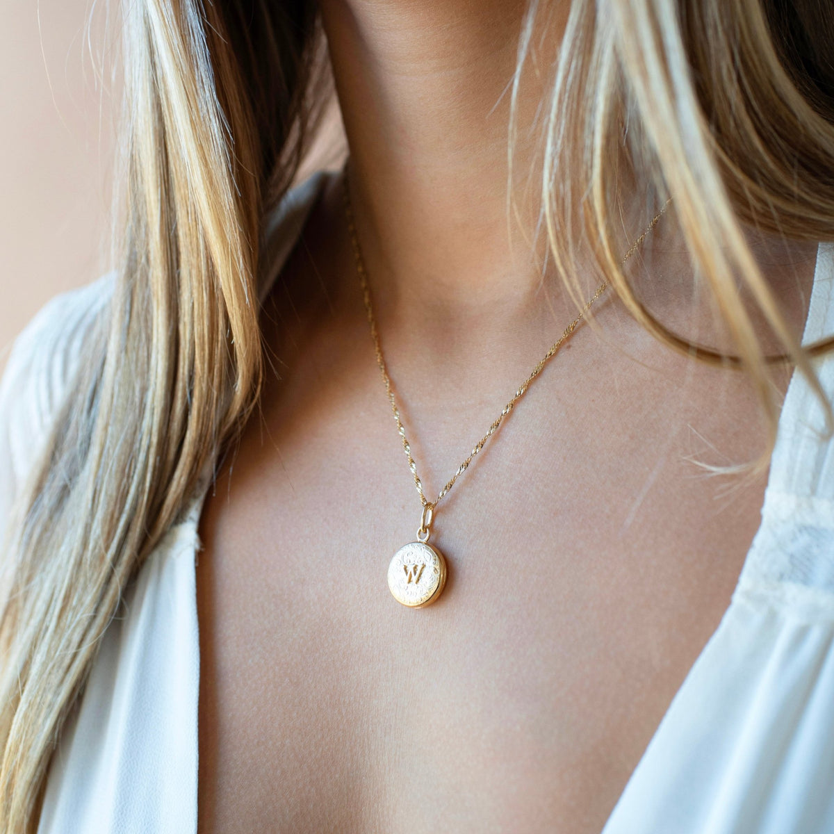 Fraiche Vintage Monogram Locket - W - SO PRETTY CARA COTTER