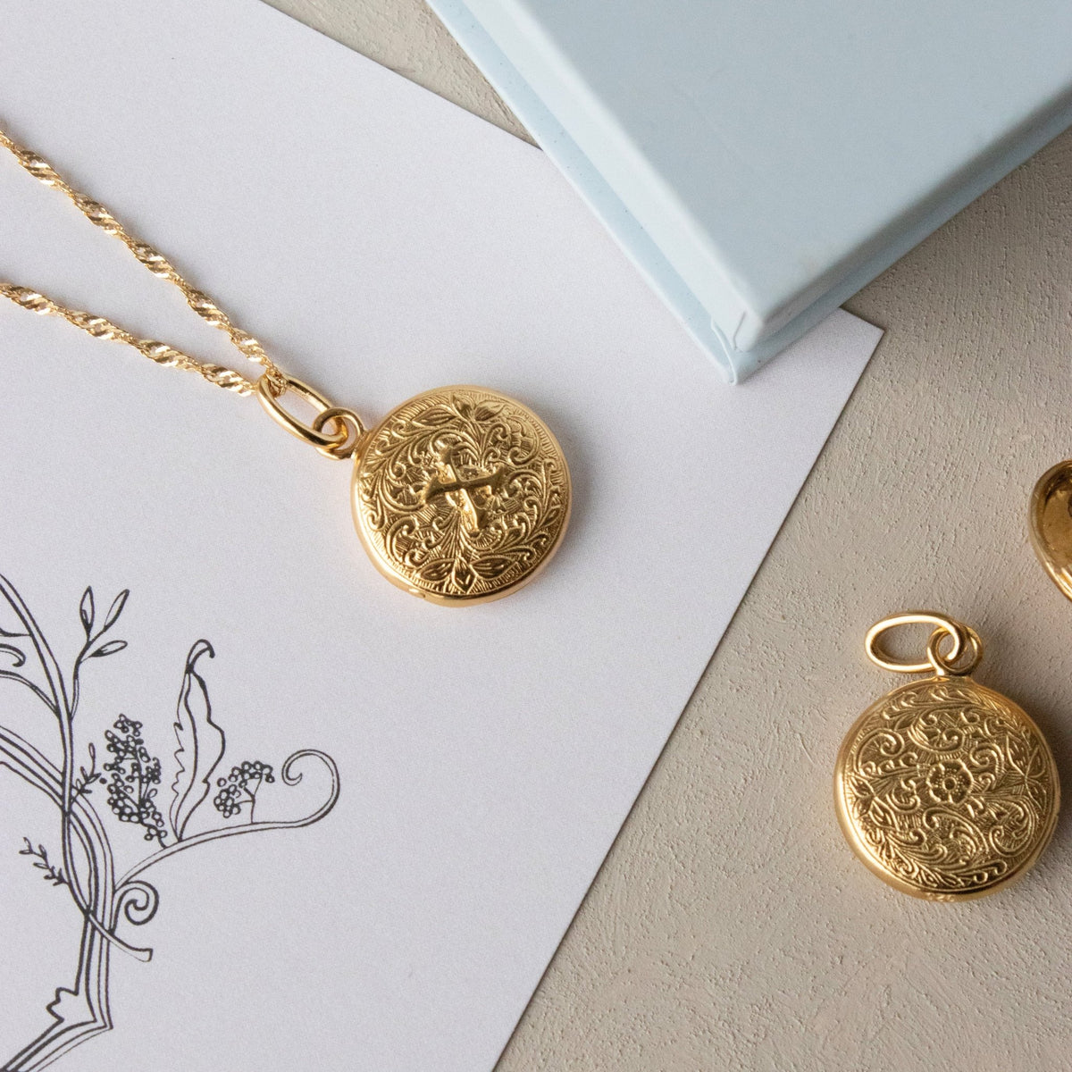 Fraiche Vintage Monogram Locket - X - SO PRETTY CARA COTTER