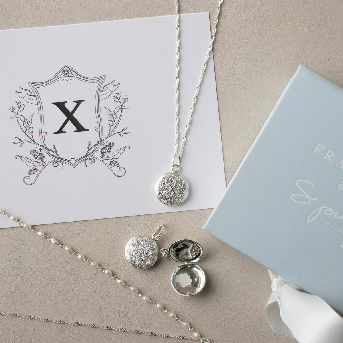 Fraiche Vintage Monogram Locket - X - SO PRETTY CARA COTTER