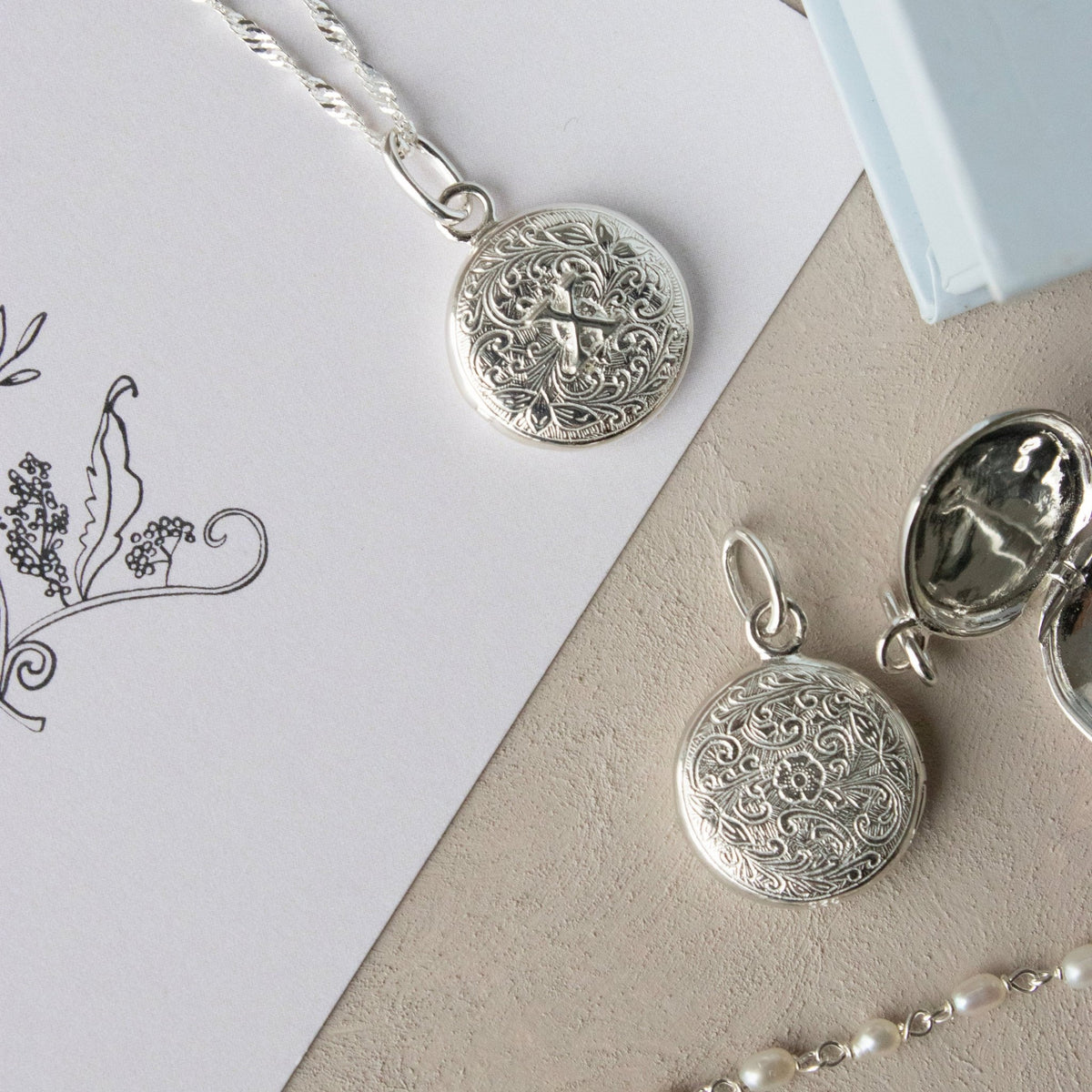 Fraiche Vintage Monogram Locket - X - SO PRETTY CARA COTTER