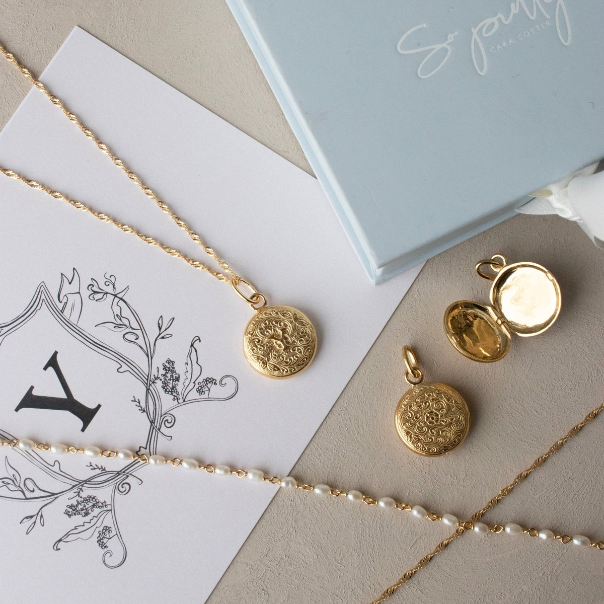 Fraiche Vintage Monogram Locket - Y - SO PRETTY CARA COTTER