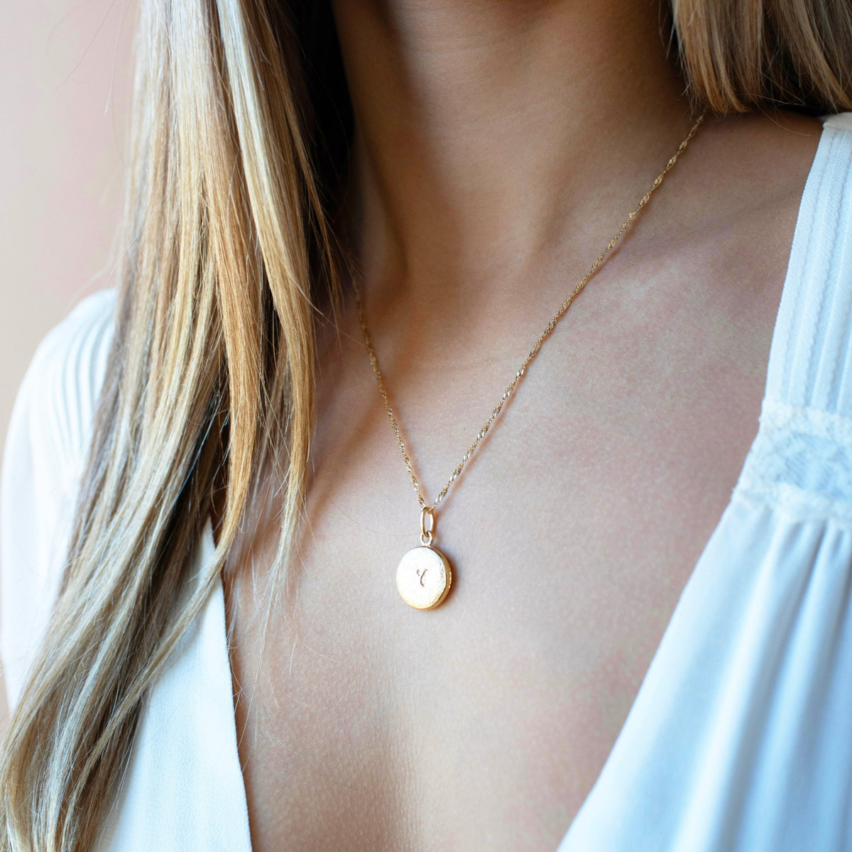 Fraiche Vintage Monogram Locket - Y - SO PRETTY CARA COTTER