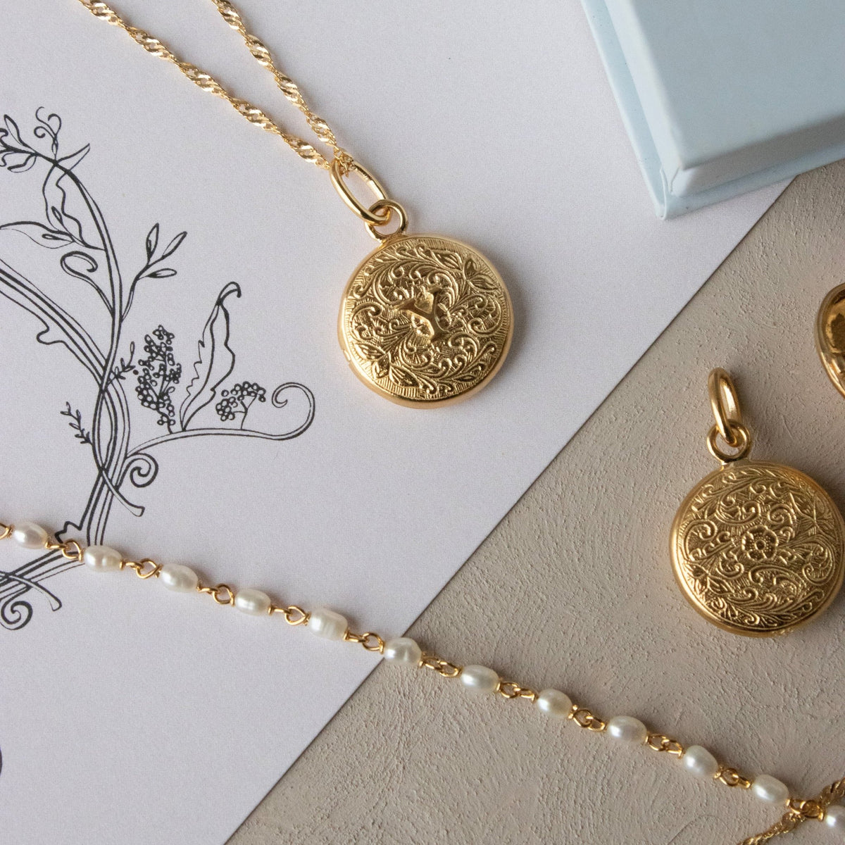 Fraiche Vintage Monogram Locket - Y - SO PRETTY CARA COTTER