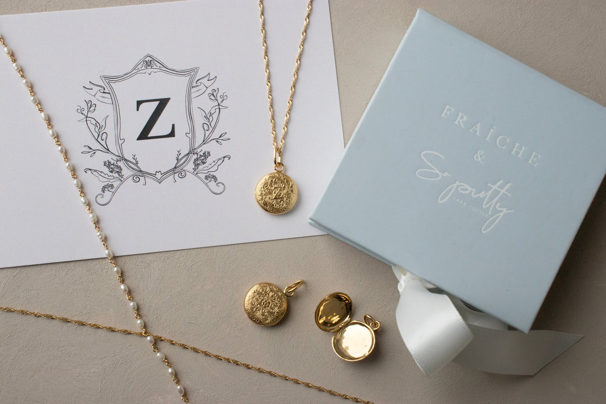 Fraiche Vintage Monogram Locket - Z - SO PRETTY CARA COTTER