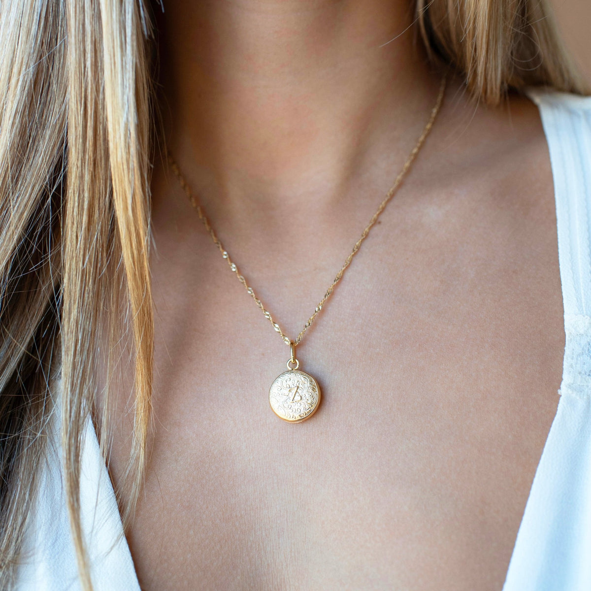 Fraiche Vintage Monogram Locket - Z - SO PRETTY CARA COTTER