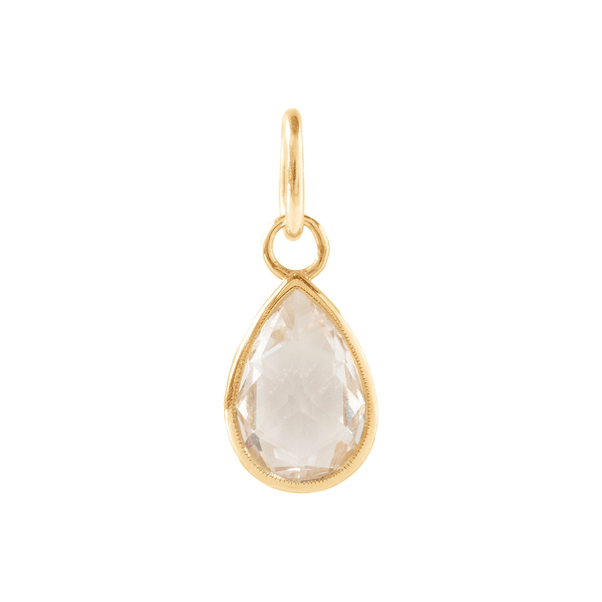 FRAICHE VINTAGE PATRICIA PEAR CHARM - WHITE TOPAZ &amp; GOLD - SO PRETTY CARA COTTER