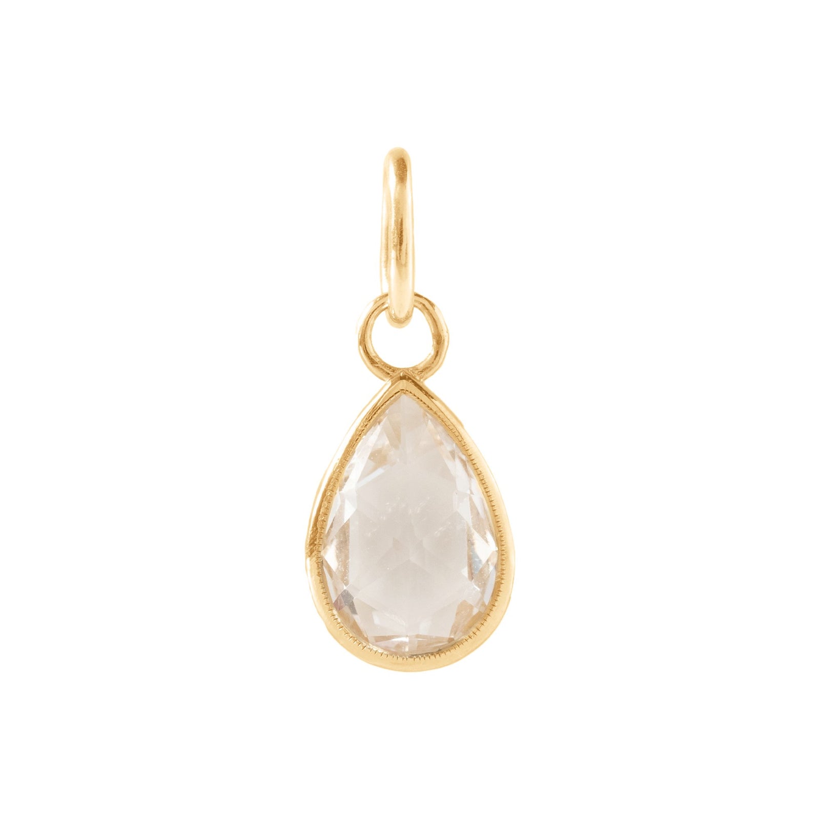 FRAICHE VINTAGE PATRICIA PEAR CHARM - WHITE TOPAZ & GOLD - SO PRETTY CARA COTTER