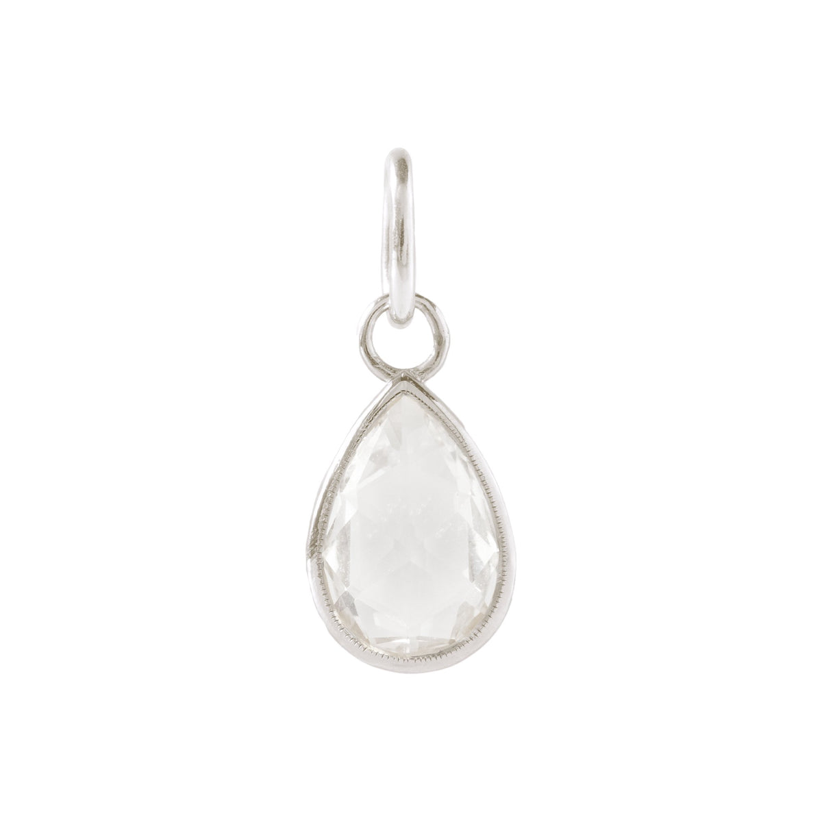 FRAICHE VINTAGE PATRICIA PEAR CHARM - WHITE TOPAZ &amp; SILVER - SO PRETTY CARA COTTER