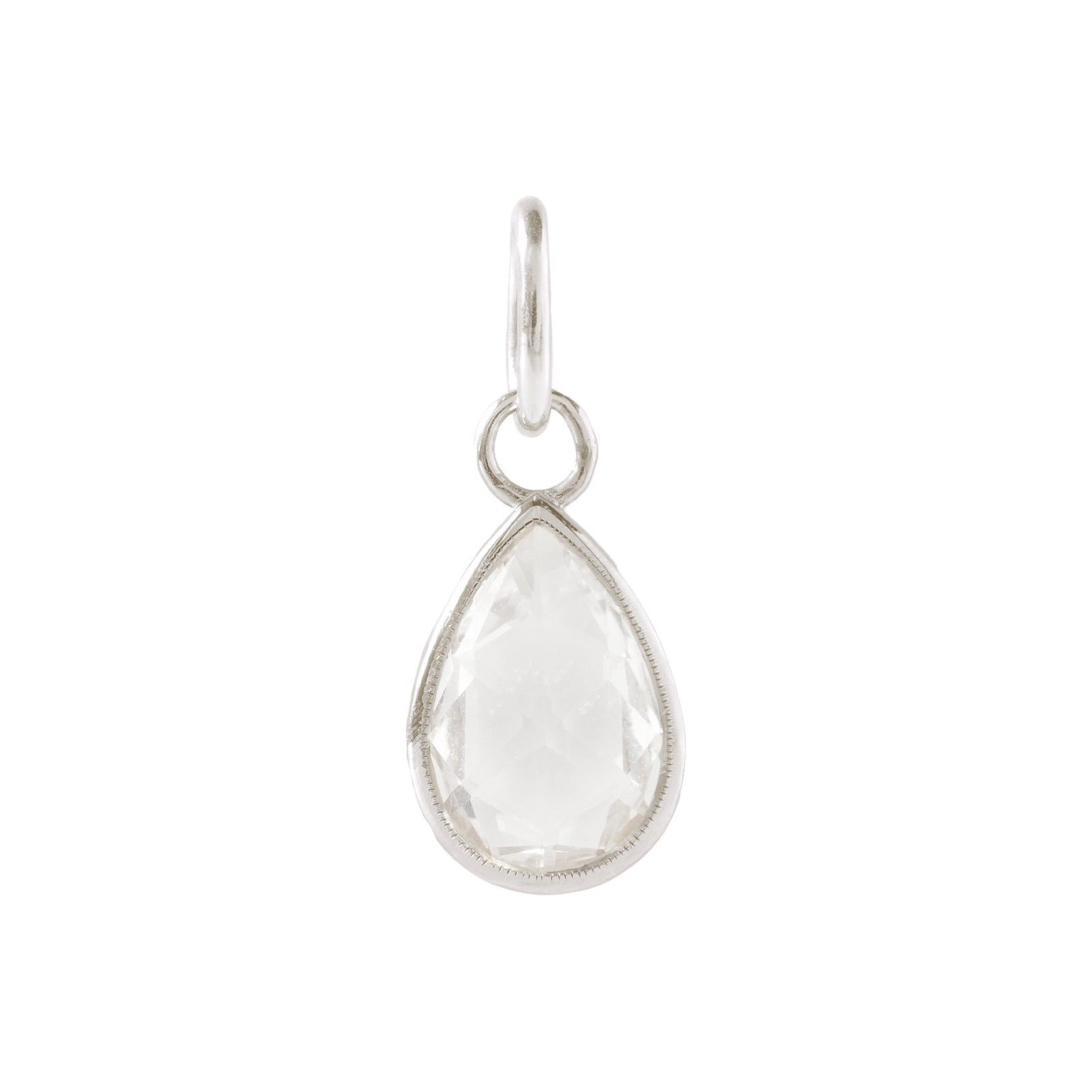 FRAICHE VINTAGE PATRICIA PEAR CHARM - WHITE TOPAZ & SILVER - SO PRETTY CARA COTTER