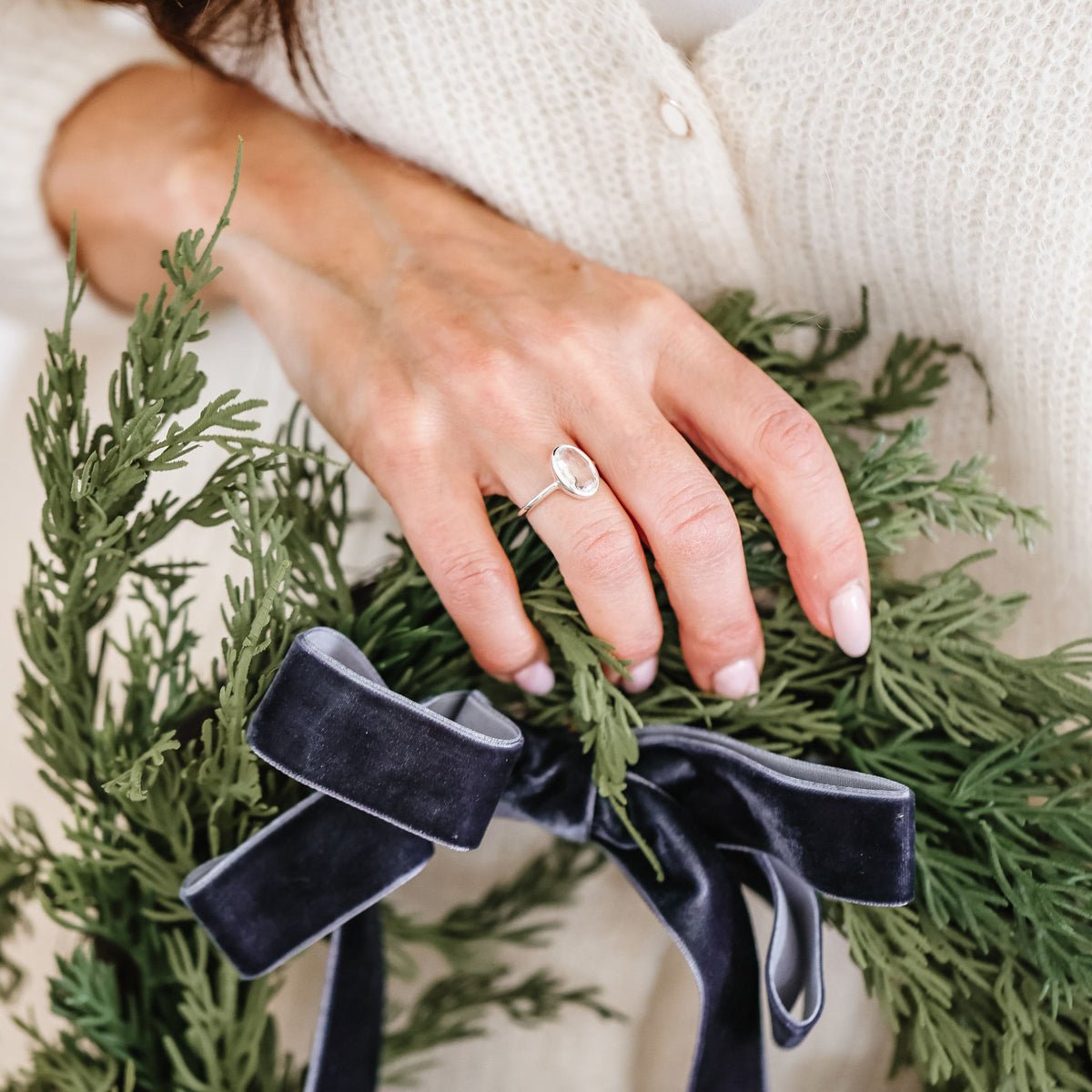 FRAICHE VINTAGE PEGGY RING - WHITE TOPAZ &amp; SILVER - SO PRETTY CARA COTTER