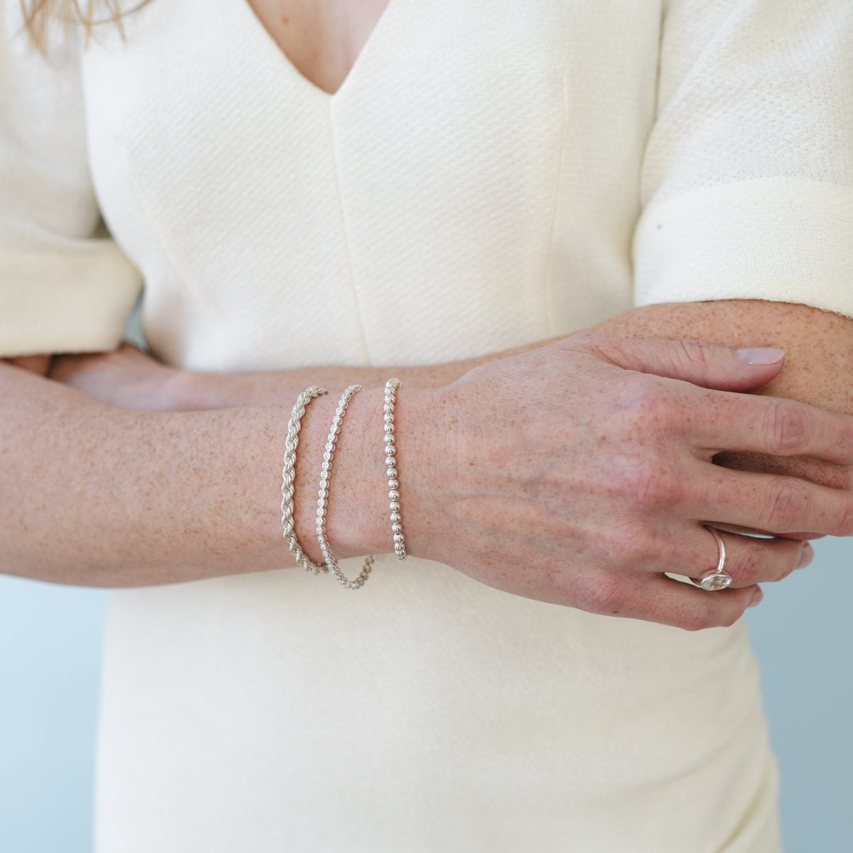 FRAICHE VINTAGE TENNIS BRACELET - CUBIC ZIRCONIA &amp; SILVER - SO PRETTY CARA COTTER