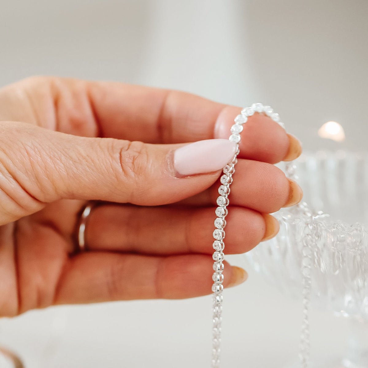 FRAICHE VINTAGE TENNIS BRACELET - CUBIC ZIRCONIA &amp; SILVER - SO PRETTY CARA COTTER