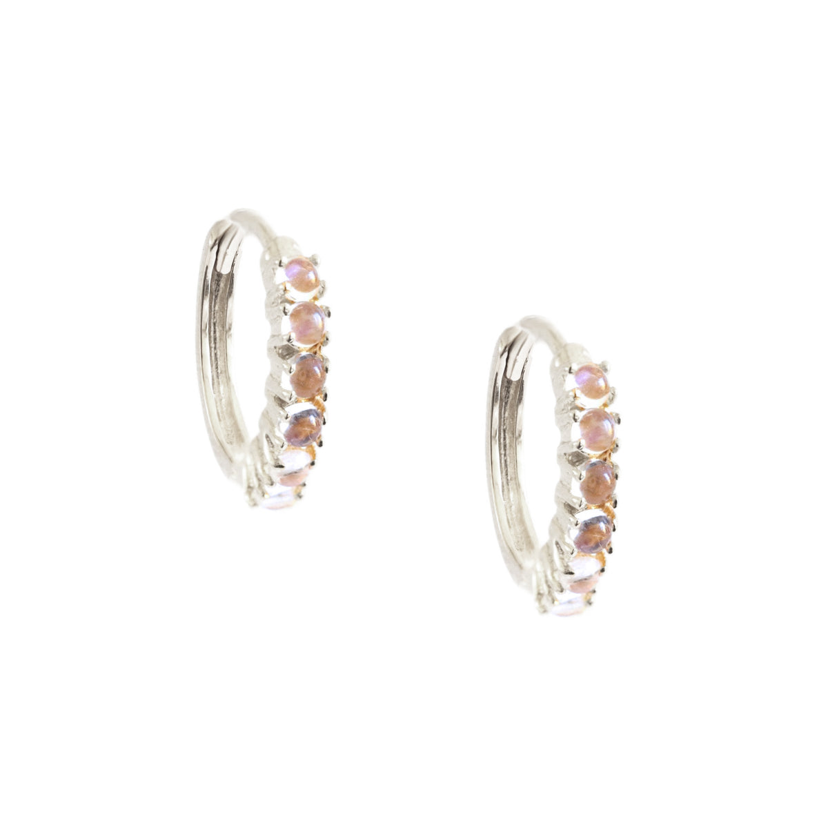 Glee Huggie Hoops - Rainbow Moonstone