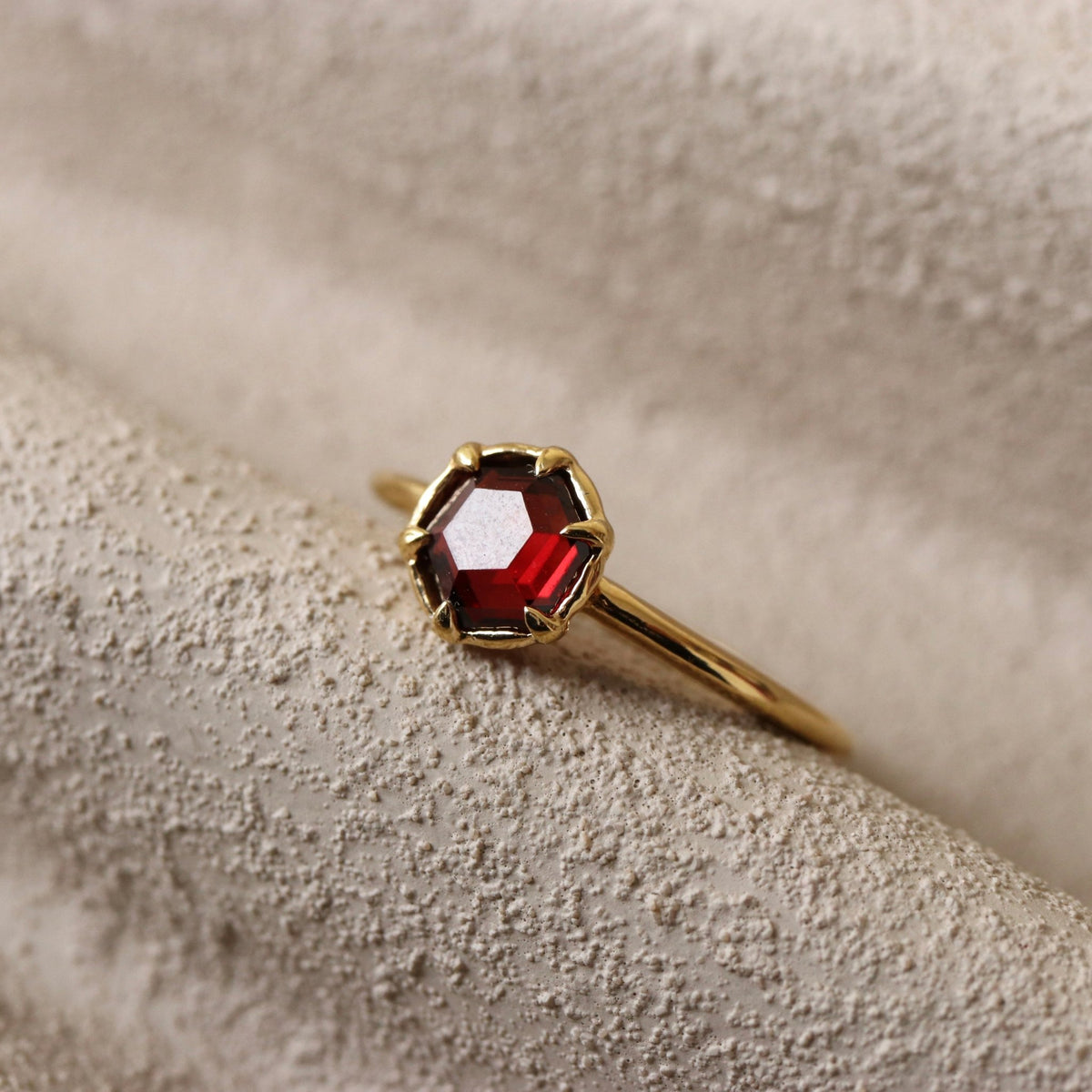 GRACE RING - GARNET &amp; GOLD - SO PRETTY CARA COTTER