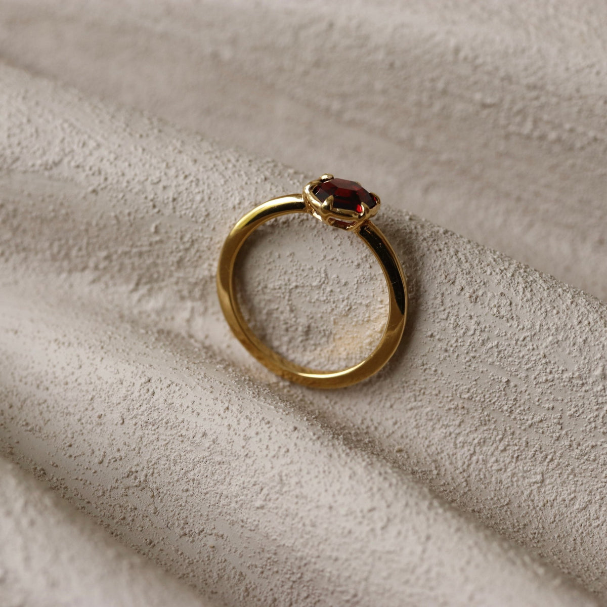 GRACE RING - GARNET &amp; GOLD - SO PRETTY CARA COTTER