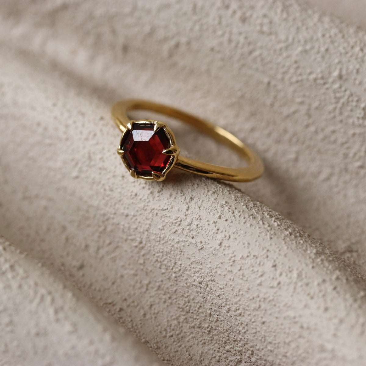 GRACE RING - GARNET &amp; GOLD - SO PRETTY CARA COTTER