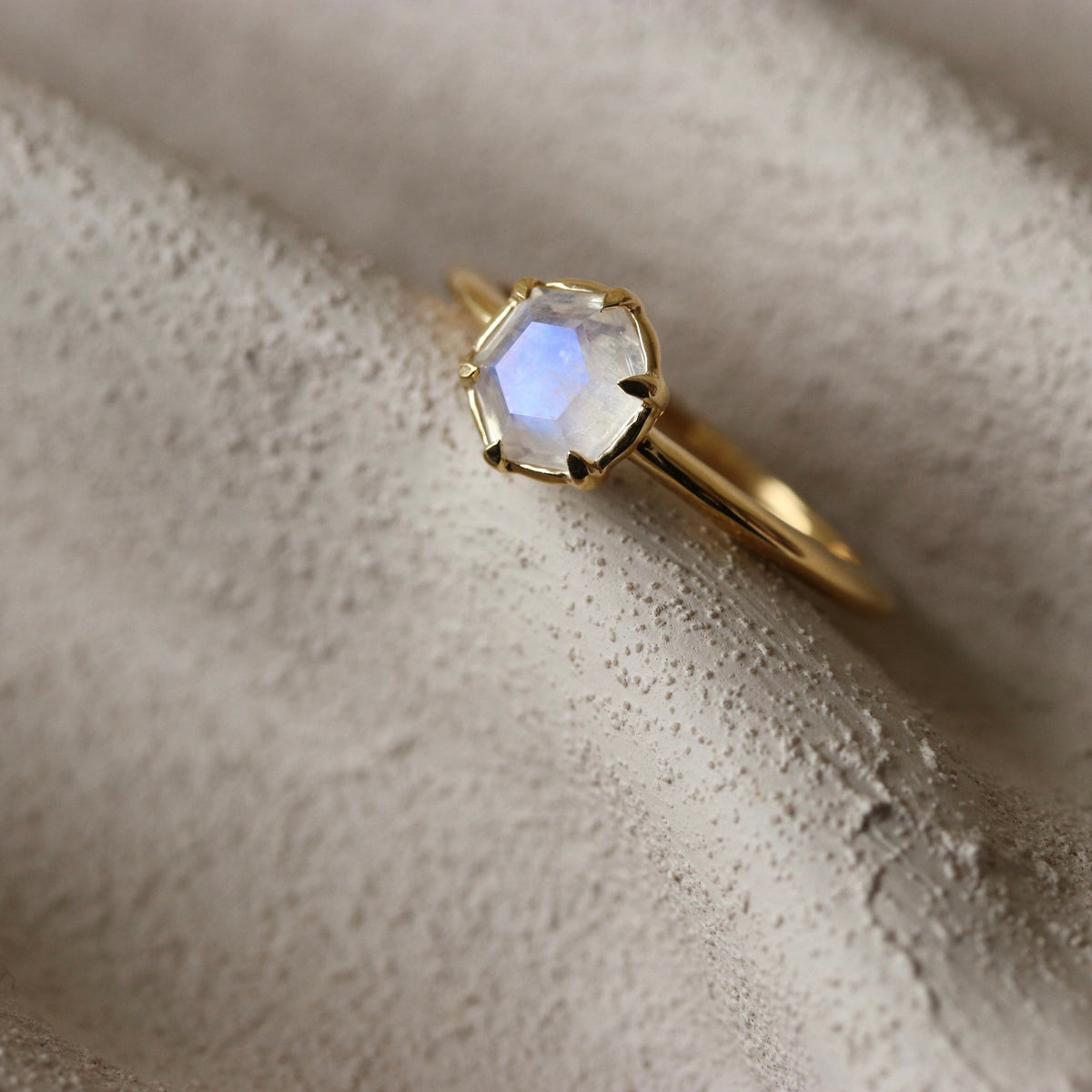 GRACE RING RAINBOW MOONSTONE &amp; GOLD - SO PRETTY CARA COTTER