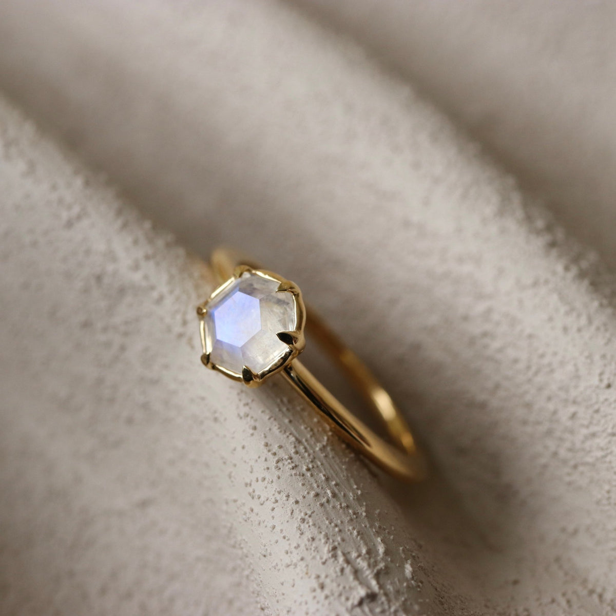 GRACE RING RAINBOW MOONSTONE &amp; GOLD - SO PRETTY CARA COTTER