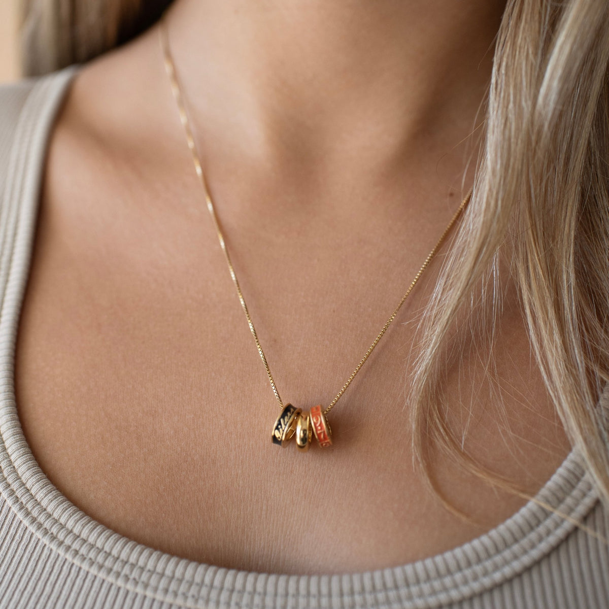 “I Love My Edmonton Oilers” Ring Charm Necklace - SO PRETTY CARA COTTER