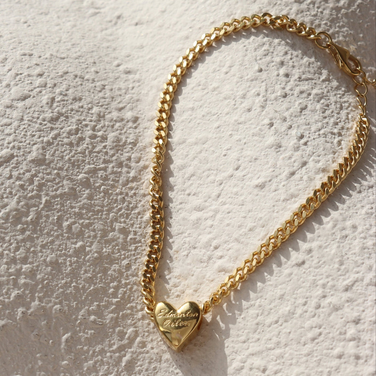 “I Love My Edmonton Oilers” Slider Heart Charm Chain Bracelet - SO PRETTY CARA COTTER