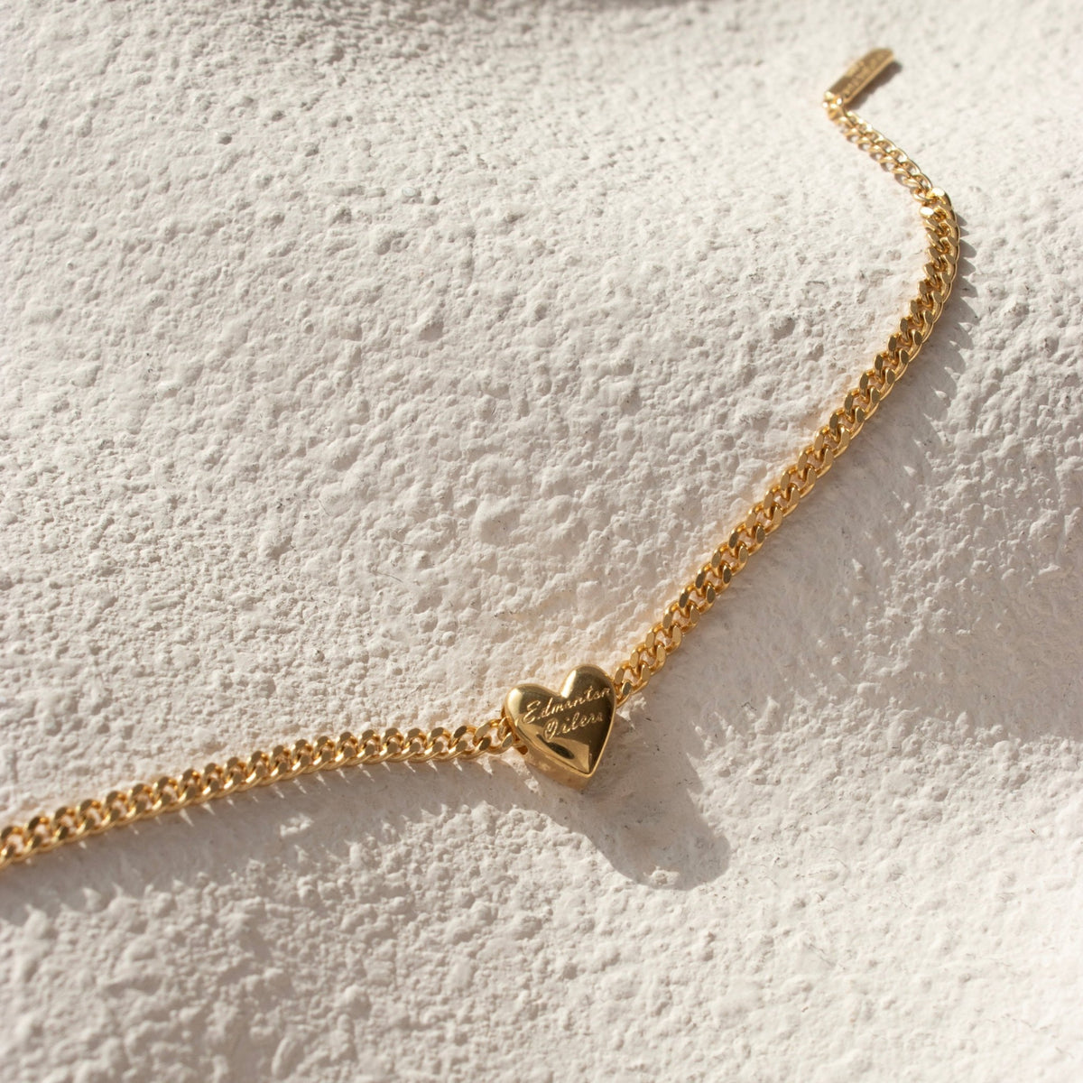 “I Love My Edmonton Oilers” Slider Heart Charm Chain Bracelet - SO PRETTY CARA COTTER