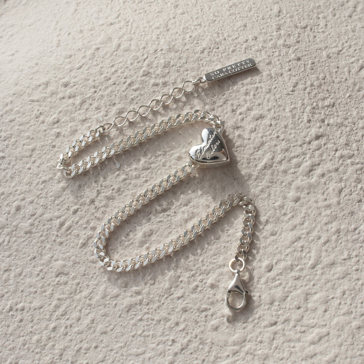 “I Love My Edmonton Oilers” Slider Heart Charm Chain Bracelet - SO PRETTY CARA COTTER