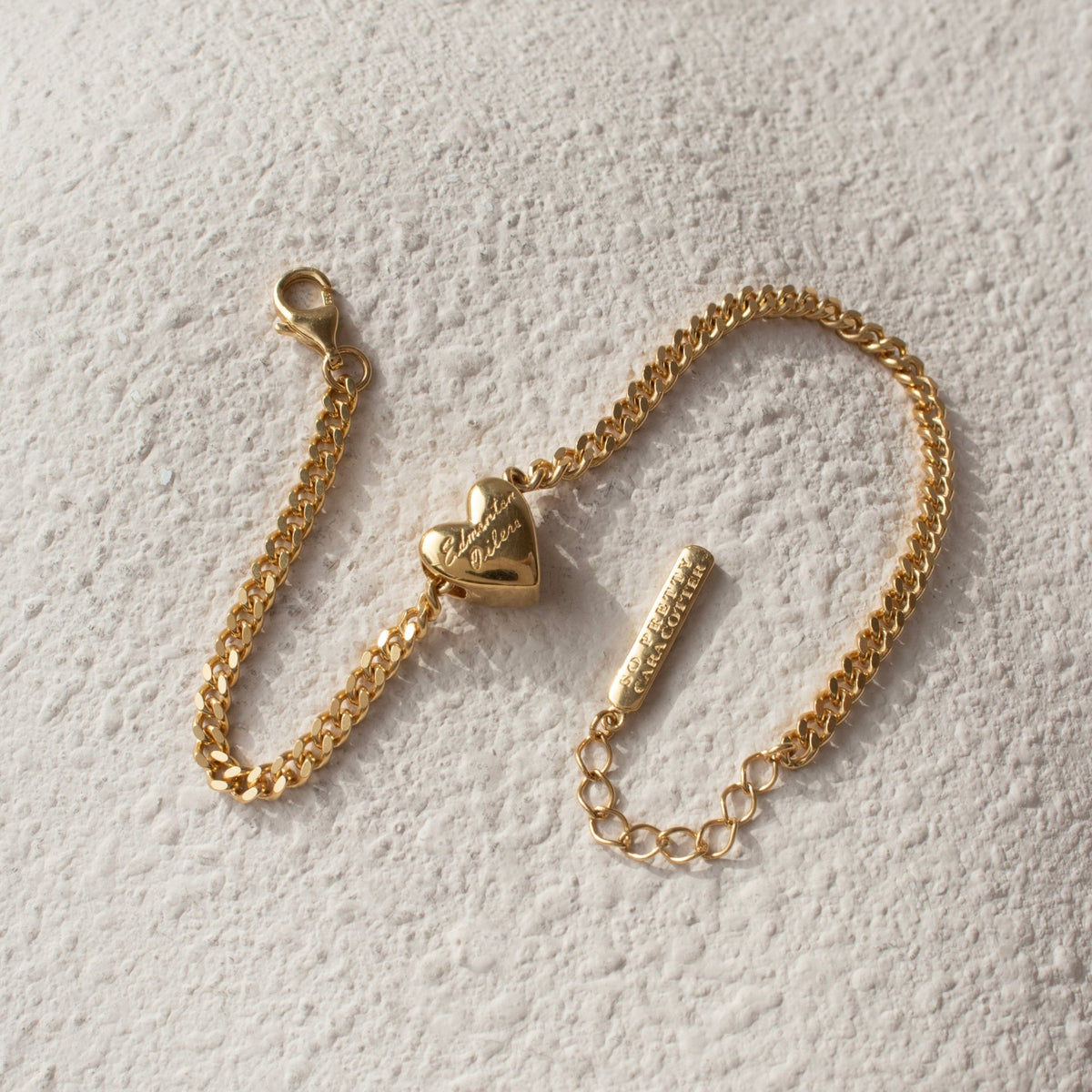 “I Love My Edmonton Oilers” Slider Heart Charm Chain Bracelet - SO PRETTY CARA COTTER