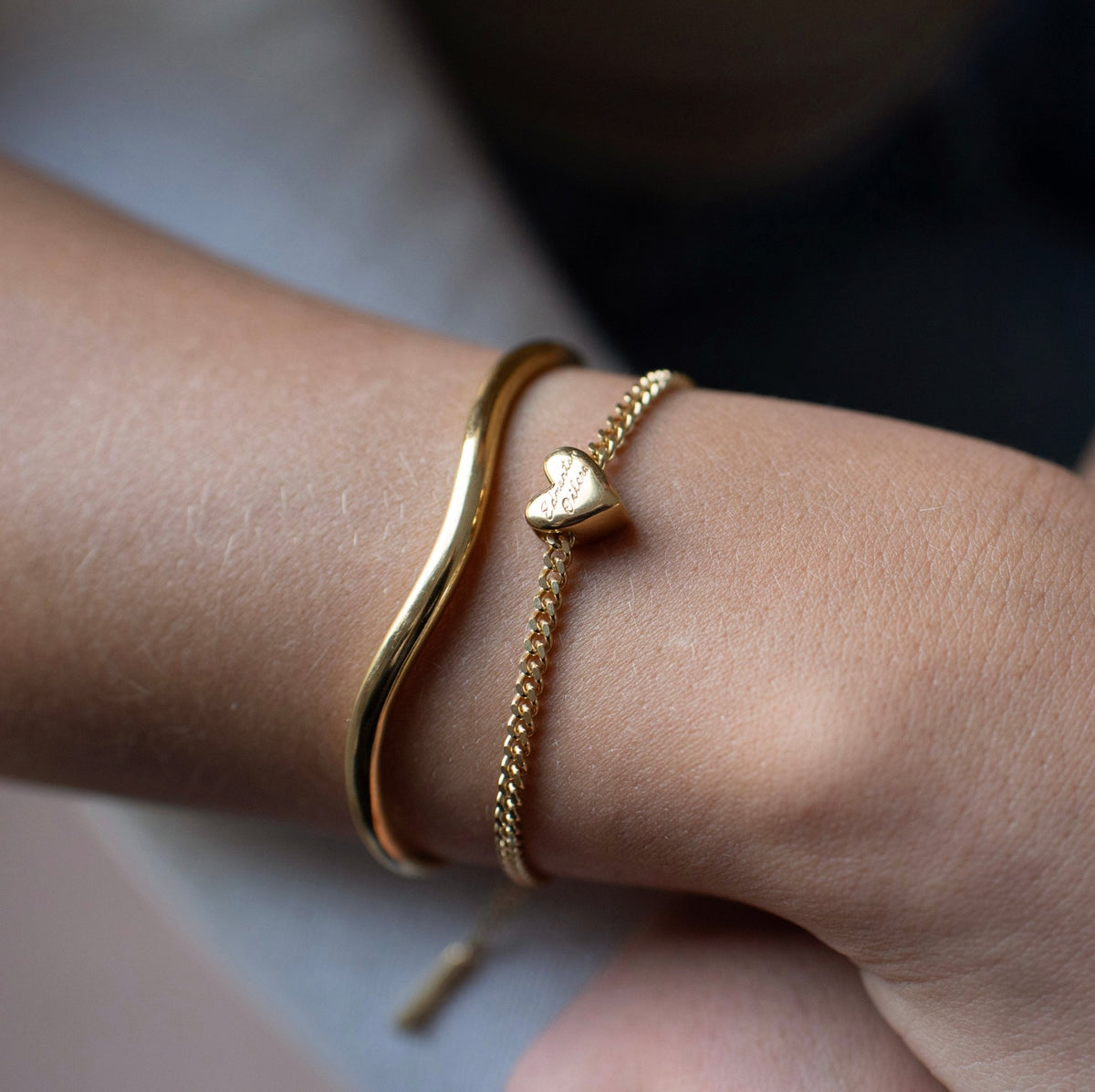 “I Love My Edmonton Oilers” Slider Heart Charm Chain Bracelet - SO PRETTY CARA COTTER